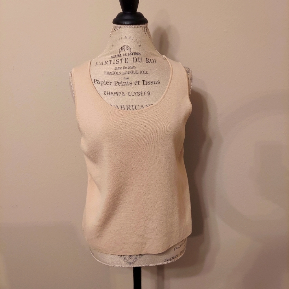 Eileen Fisher Cream Wool Tank Size XL